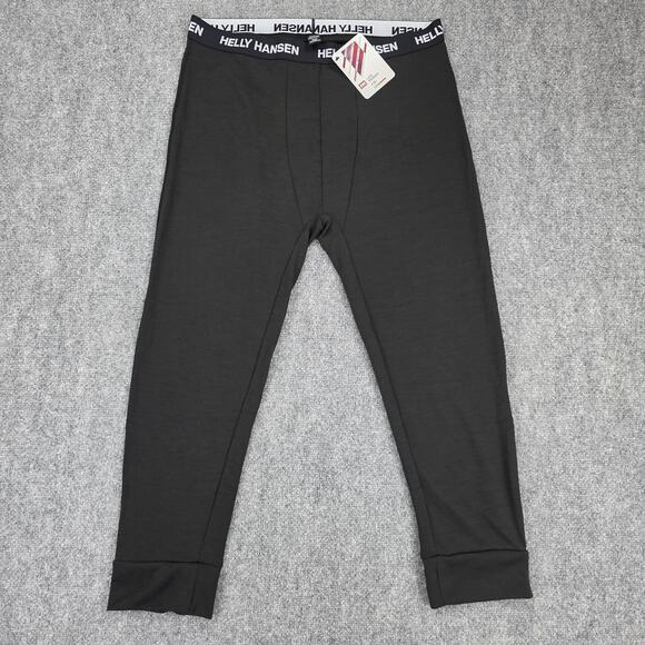 Helly Hansen Pants Mens XL Black LIFA Merino Midweight 3/4 Base Layer Wool Blend - Picture 1 of 16